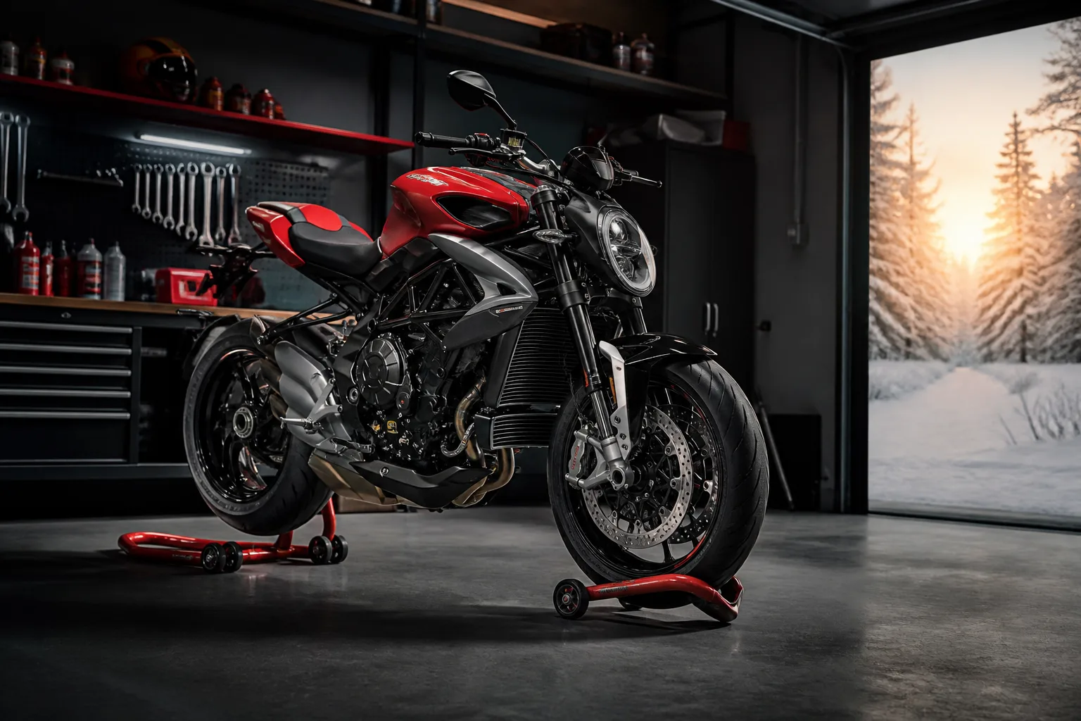 MV Agusta Brutale téli tárolás: tavaszi gond nélkül